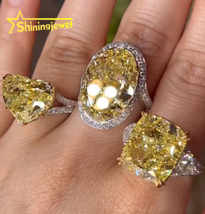 Anello di Fidanzamento con Diamante Sintetico Ovale Dorato per Donna, Certificato IGI, Elegante e Lussuoso - Product Image 4