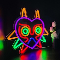 Tanda Masker Fluoresen untuk Hadiah Gamer & Ruang Game, Multi-Warna, Kontrol Aplikasi Bluetooth, Dapat Disesuaikan untuk Penggunaan Perusahaan/Gedung