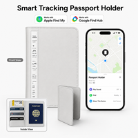 Portefeuille de voyage intelligent avec suivi GPS, compatible Apple Find My et Google Find My Device, blocage RFID, pour les voyages d'affaires