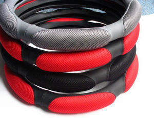 Fundas para Volante de Cuero PU Rojo, Precio de Fábrica, Accesorios para Automóviles, Decoración <span class=keywords><strong>Interior</strong></span>, Funda para Volante de Coche - Product Image 3