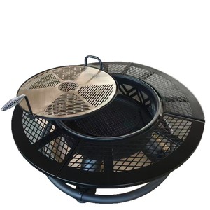 Grand <span class=keywords><strong>brasero</strong></span> extérieur en fer avec plateau élargi, foyer pour bois de chauffage et barbecue, foyer de jardin, poêle à charbon pour réceptions familiales - Product Image 1