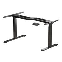 Bureau d'angle électrique à double moteur, en bois massif, réglable, pour e-sport, en forme de L, avec réglage à 4 vitesses, capacité de charge de 200 kg
