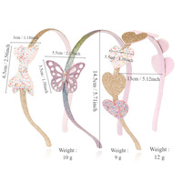Serre-tête Princesse Personnalisable Léger de Haute Qualité pour Enfants, Paillettes Scintillantes, Nœud Papillon, Cœur, Papillon, Pince à Cheveux Personnalisée