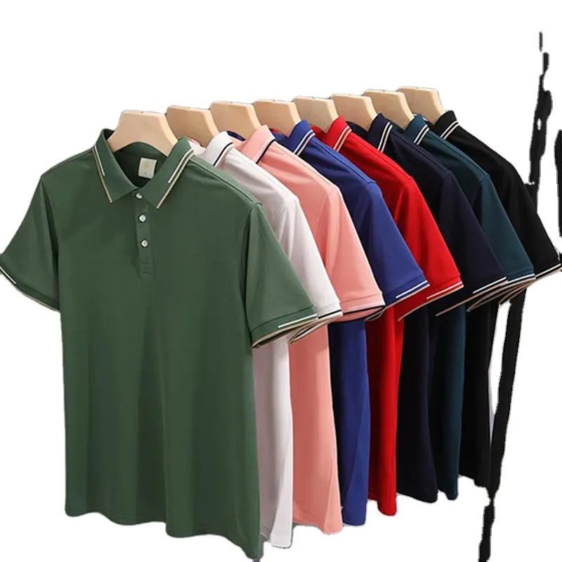 Formell hohe Qualität Fabrik direkt individuelles Logo schlichtes Pima Baumwolle Polo-Shirts SM-4XL Polo 3D gedrucktes T-Shirt kurze Ärmel