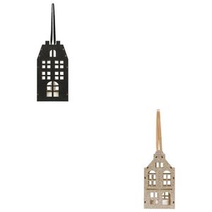 Porte-objets LIGHT HOUSE en bois noir/doré 6x4.5x11cm assorti - Product Image 1