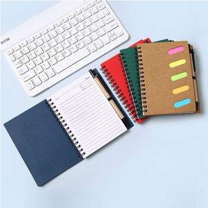Custom Spiral Kraft <b>Notebook</b> with Sticky Notes Combo Lined Pages, Logo Printing for Business Promotions and Trade Show Giveaways - Product Image 2