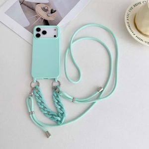 เคสซิลิโคนเหลวแบบสะพายข้างสีพื้นพร้อมสายคล้องคอ สำหรับ iPhone 17 Pro Max Air 16E 15 14 13 12 Plus ป้องกันการตกกระแทก พกพาสะดวก - Product Image 6