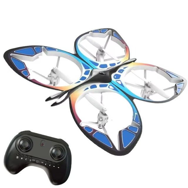 Creative 2.4GHz Remote Control 6 Axis Gyro Glow up Stunt Pocket Mini Toy Plane Butterfly Drone With LED Dazzling Light for Gifts