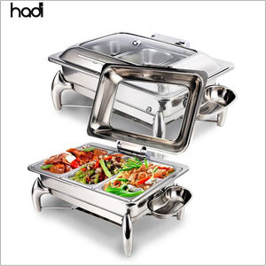 Ensemble buffet d'hôtel <span class=keywords><strong>de</strong></span> haute qualité chauffe-aliments hydraulique <span class=keywords><strong>de</strong></span> 6 litres couvercle en verre acheter en ligne cuisine traiteur plats à réchauffer style lux - Product Image 2