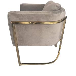 Fauteuils modernes contemporains pour salle d'attente, lecture, salon, salle à manger, bleu, beige, marron, velours, fauteuil d'accent français - Product Image 1