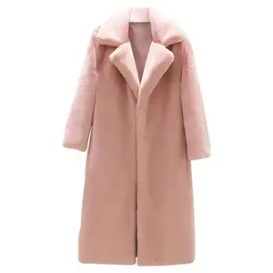 Winter Women Jacket Factory Supply Fashion Fur Clothing Women's Coat Pink Faux Rabbit Fur Coat Mantel cappotto vacht frakke