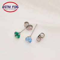 Boucles d'oreilles G23 ASTM F136, ensemble de bijoux en titane, boucles d'oreilles en cristal CZ, oreille sexy, Piercing Cartilage, bijoux pour le corps