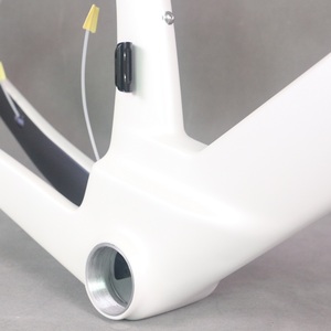 0218 Chameleon Pearl White Paint Carbon Fiber T1000 Disc Road Bike <b>Frame</b> TT-X38 Internal Cable T47 Thread Tire 700X32C - Product Image 4