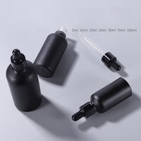 Flacon d'huile essentielle noir mat givré 10ml 20ml 30ml 50ml, flacon compte-gouttes en verre noir avec bouchon compte-gouttes noir