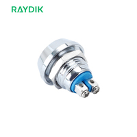 Sakelar Tombol Tekan Logam Anti-Vandal Tahan Air 19mm 22mm 5v 12v Ip67 ON OFF Momentary Latch Dengan LED
