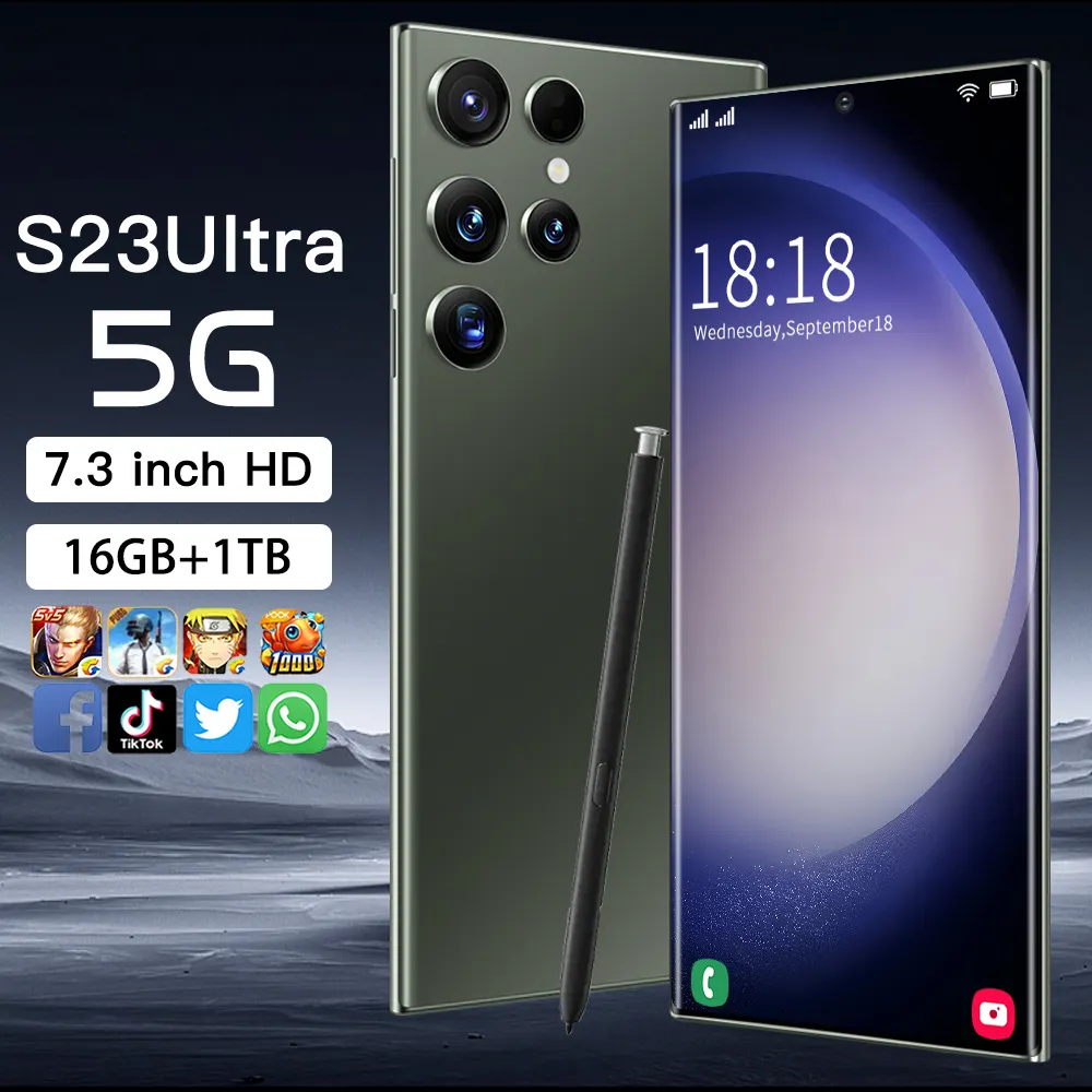 Điện thoại di động 2023 Galaxy S22 Ultra 256 gốc 5G 7.2 inch sử dụng điện thoại di động 3G & 4G có Bút tích hợp S23 Ultra