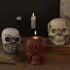 M54973 Les <span class=keywords><strong>oreilles</strong></span> n'écoutent pas vos yeux, ne regardent pas votre <span class=keywords><strong>bouche</strong></span>, ne disent pas crâne bougie bijoux bougie de gypse moule en silicone - Product Image 1