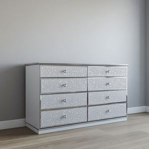 Mueble de TV Moderno de Lujo para Sala de Estar, de Madera, con Función de Almacenamiento, Gabinete con Espejo de Cristal y Diamantes para Casa u Hotel - Product Image 1