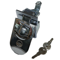 Verrou à ressort à poussée télescopique réglable en alliage de zinc-aluminium - Quincaillerie noire/chrome pour porte/armoire de camping-car, bateau et caravane