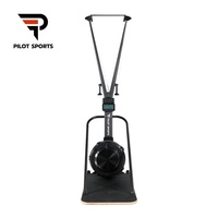 Machine d'entraînement au ski magnétique à air comprimé PILOTSPORTS avec résistance réglable et console auto-alimentée pour équipement de salle de sport
