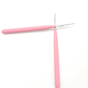 Pinceau de précision rose à manche en bois pour nail art, poils en nylon, pour le dessin sur vernis gel et manucure - Product Image 5