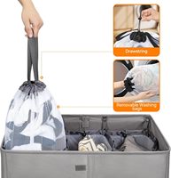Panier à linge pliable de grande taille à 3 sections de 160 L avec couvercle, panier à linge robuste et imperméable avec sacs de lavage amovibles