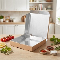 Boîte à pizza jetable en aluminium, résistante à la chaleur et à la graisse, pour vente en gros, emballage à emporter
