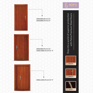 Porte en fer Sofia pour entrée de villa, antivol, durable, taille personnalisable, ouverture à battant, porte complète - Product Image 2
