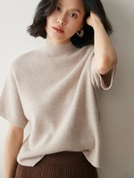 Pull en cachemire de haute qualité à col mi-haut pour l'automne et l'hiver