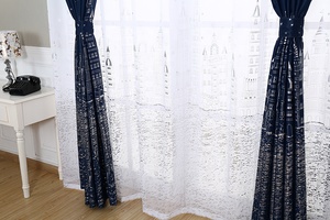 Offre Spéciale fournisseur de rideaux de fenêtre bon marché, rideaux à ombrage élevé, rideau occultant imprimé de feuille de château pour salon - Product Image 5