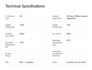 Sensor de Temperatura TAIYAN TCA9406DCTR de 8 Pines y 3.6V con Rango de Temperatura Operativa de -40°C a 85°C - Product Image 6