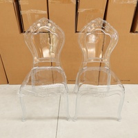 Chaises empilables de mariage pour banquet, dossier à couronne transparente, chaise d'hôtel en résine plastique acrylique pour événement