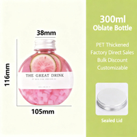 Bouteille en Plastique Créative 300ml pour Thé au Lait, Qualité Alimentaire, Contenant Vide pour Boissons, Jus, Eau Minérale et Alternatives, Disponible en 350ml et 500ml
