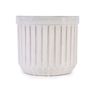 Ensemble de pots à plantes en céramique MDJ, 4 pièces, ronds, blancs brillants, style moderne, pour l'intérieur et l'extérieur, jardin, fleurs