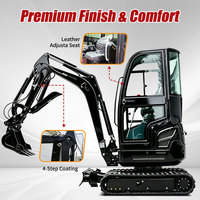 Mini Excavadora con Cabina, Motor Kubota, Certificación CE, Contrapeso Trasero, Orugas de Goma, Uso Doméstico, Excavadora Hidráulica para Jardín, Mejor Precio