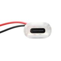 ZYSY 여성형 커넥터 2핀 USB 타입-C 입력형 충전 소켓 방수 USB-C 전원 포트 24AWG 리드 와이어 LED 조명 포함