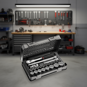 Jeu de douilles 1/2 pouce, 21 pièces, avec cliquet et rallonges pour réparation automobile - Product Image 3