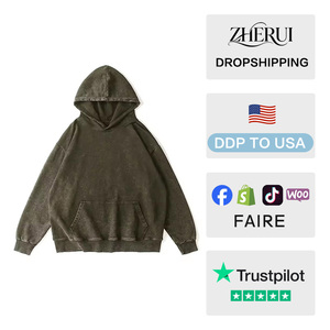 เสื้อฮู้ดดี้โอเวอร์ไซส์ผ้าคอตตอน 100% ซักกรด หนานุ่ม พิมพ์โลโก้ตามสั่ง ขายส่ง - Product Image 2