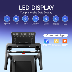 <span class=keywords><strong>Tapis</strong></span> roulant inclinable motorisé électrique professionnel pour salle <span class=keywords><strong>de</strong></span> sport à domicile, pliable, avec écran LED - Product Image 4