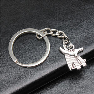 Portachiavi Anubis Placcato Argento Antico e Bronzo 21x16mm, Dio Egizio della Morte, Souvenir Regalo in Metallo - Product Image 4