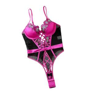 Conjunto de Lencería Sexy de Dos Piezas para Mujer, Talla Grande XXL, Diseño ODM, Tejido de Ganchillo, Transparente, con Decoración de Encaje - Product Image 4