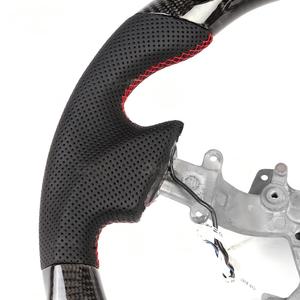 Volante Deportivo de Fibra de Carbono Real con LED de Velocidad RPM para <span class=keywords><strong>Nissan</strong></span> <span class=keywords><strong>GTR</strong></span> <span class=keywords><strong>R35</strong></span>, Cuero Negro, 3 Runner - Product Image 6