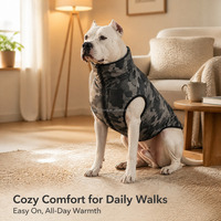 Gilet pour chien avec panneau à patch, col montant, fermeture éclair avant, résistant à l'eau, coupe-vent, matelassé, sans manches, pour chiens de taille moyenne à grande
