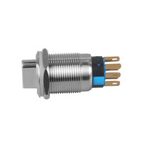 Interrupteur rotatif à bouton poussoir en acier inoxydable électronique 220V à 3 positions autobloquant IP65 19MM 2NO 2NC