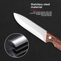 Couteau de poche rétro portable en acier série 3Cr, couteau à viande ambidextre, couteau à désosser droit multi-usage pour l'extérieur