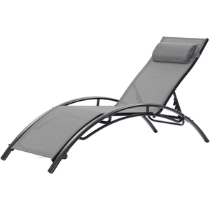 Juego de 2 chaise lounge de aluminio con almohada y respaldo ajustable de 5 posiciones para patio, césped, playa, piscina, lado, tomar el sol - Product Image 1
