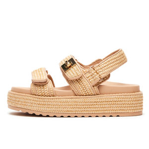 <span class=keywords><strong>Sandalias</strong></span> cómodas de verano para <span class=keywords><strong>mujer</strong></span> 2025, zapatos con correa, plataforma con tapa de rafia, <span class=keywords><strong>sandalias</strong></span> tejidas con <span class=keywords><strong>suela</strong></span> gruesa para <span class=keywords><strong>mujer</strong></span> - Product Image 3