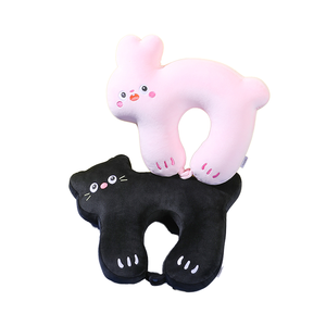 <span class=keywords><strong>Oreiller</strong></span> pour le cou en forme de U 2 en 1 en polyester et coton pour chats et animaux - Product Image 4