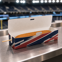 Caja Plegable para Hot Dogs con Logotipo Personalizado al por Mayor, Contenedores de Papel Kraft Desechables Resistentes a la Grasa para Snacks, Precio de Fabricante