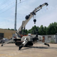 Mini-grue araignée de 5 tonnes - Grue sur chenilles électrique diesel avec stabilisateurs hydrauliques certifiée CE